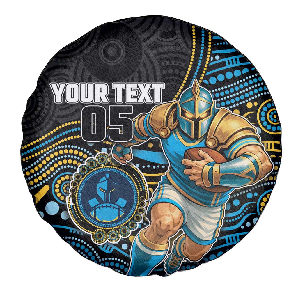Custom Titans Spare Tire Cover Knight Mascot With Aboriginal Indigenous