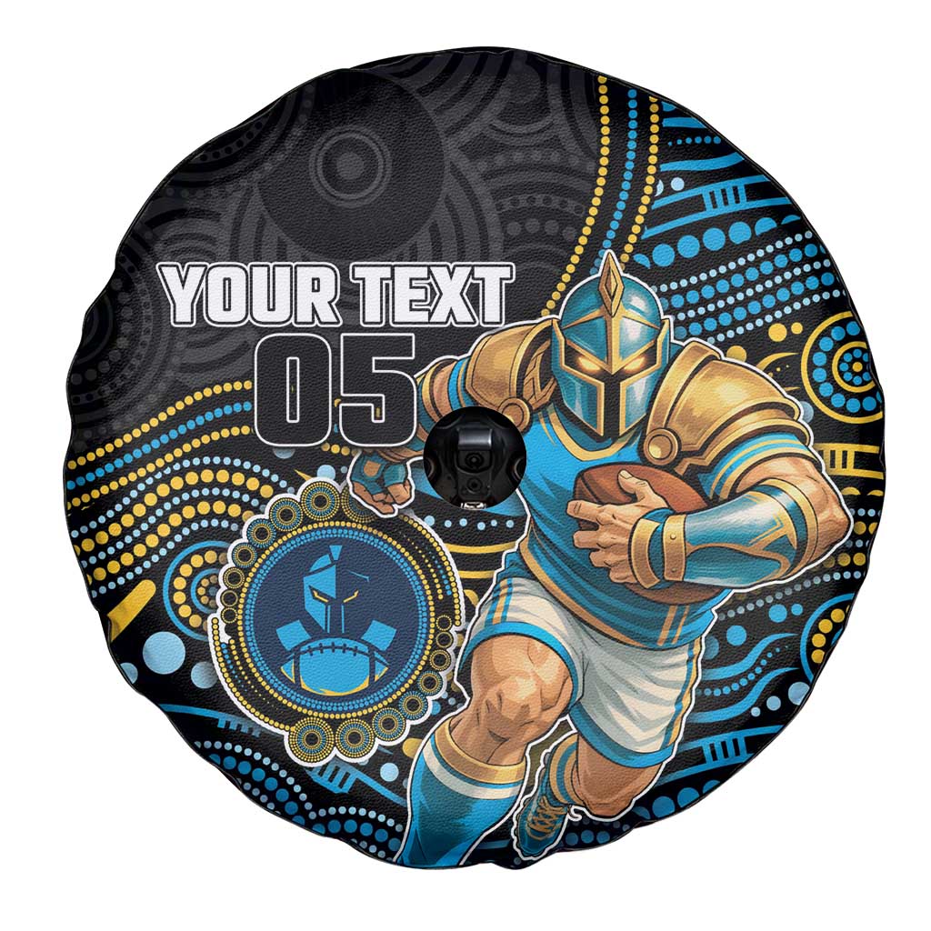 Custom Titans Spare Tire Cover Knight Mascot With Aboriginal Indigenous