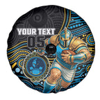 Custom Titans Spare Tire Cover Knight Mascot With Aboriginal Indigenous
