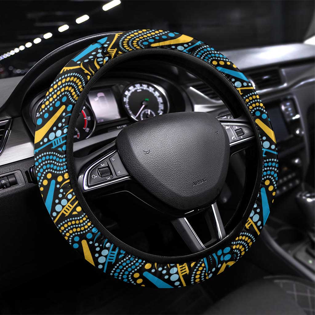 Titans Steering Wheel Cover Knight Mascot With Aboriginal Indigenous