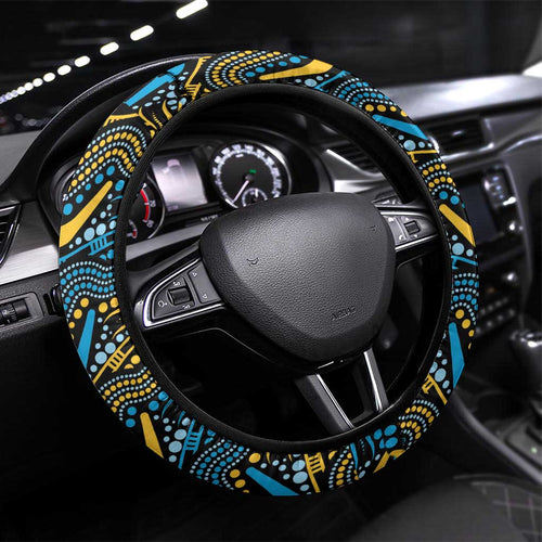 Titans Steering Wheel Cover Knight Mascot With Aboriginal Indigenous