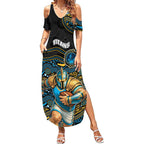 Custom Titans Summer Maxi Dress Knight Mascot With Aboriginal Indigenous