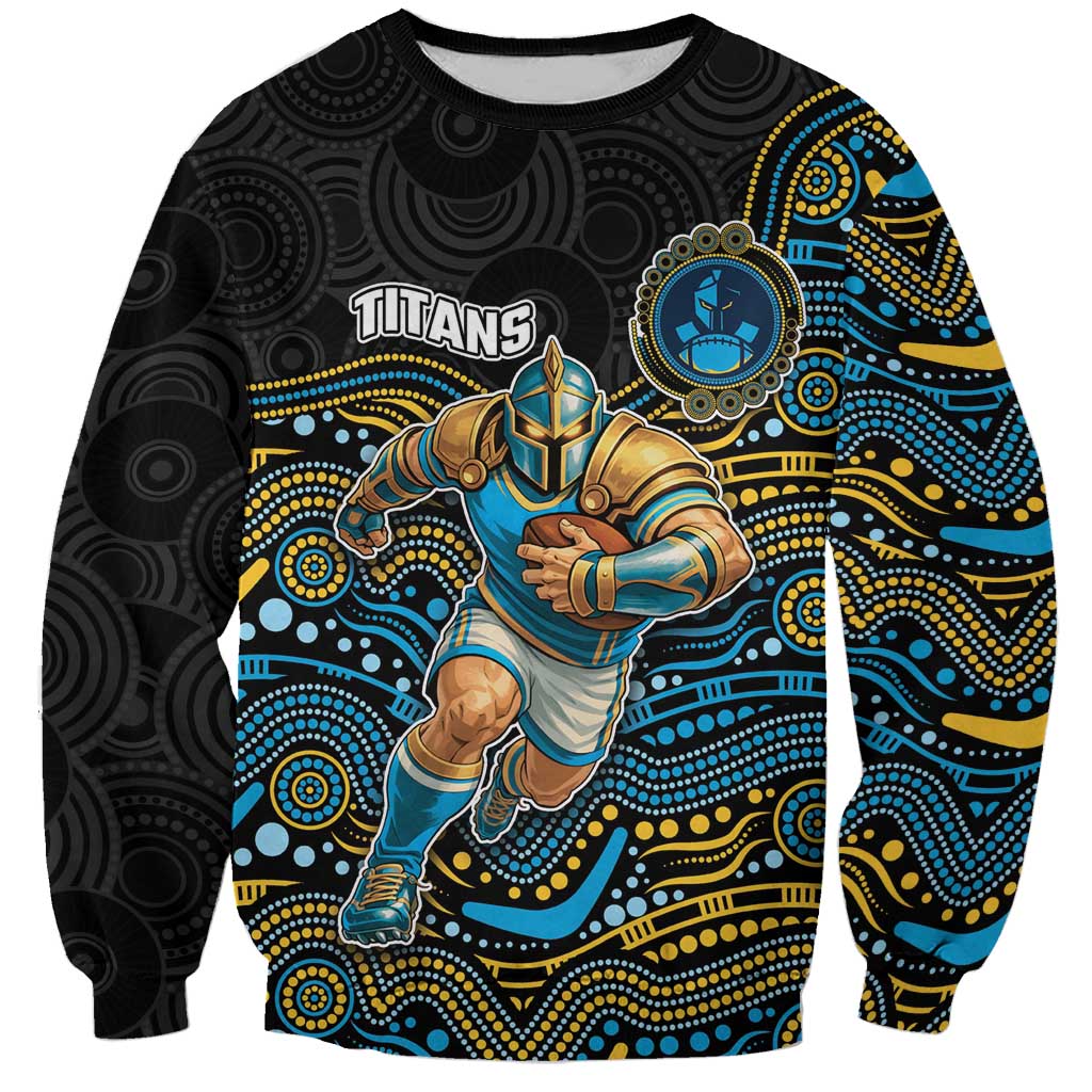 Custom Titans Sweatshirt Knight Mascot With Aboriginal Indigenous