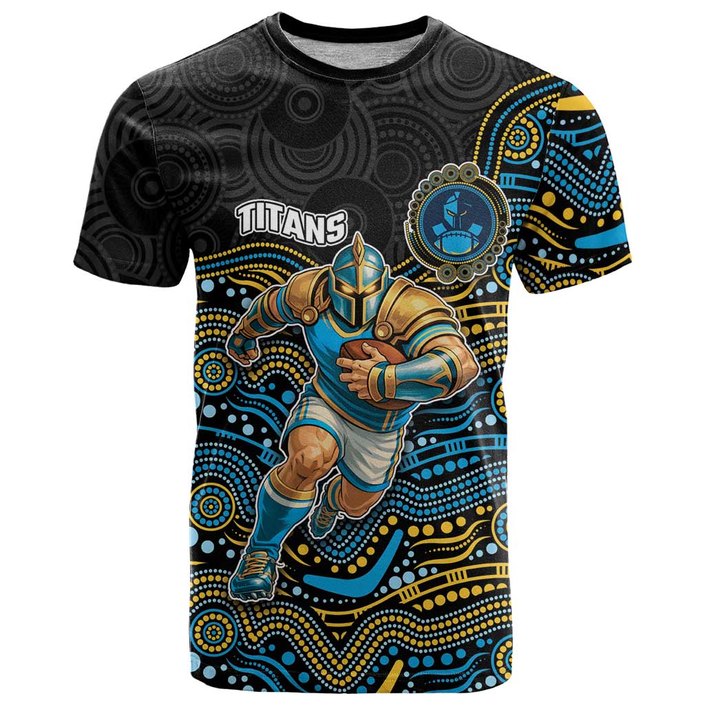 Custom Titans T Shirt Knight Mascot With Aboriginal Indigenous