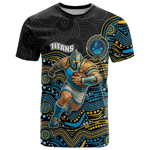 Custom Titans T Shirt Knight Mascot With Aboriginal Indigenous