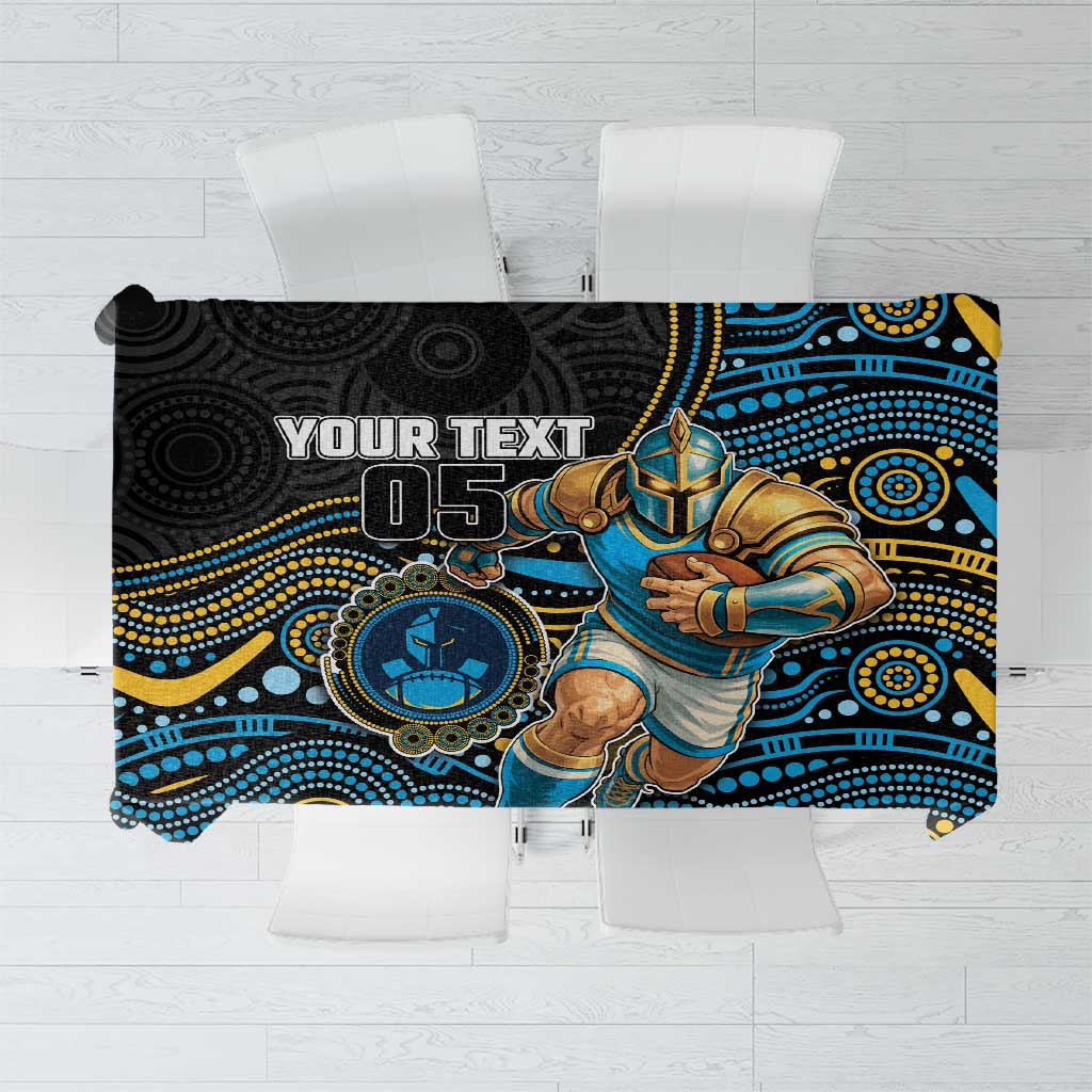 Custom Titans Tablecloth Knight Mascot With Aboriginal Indigenous