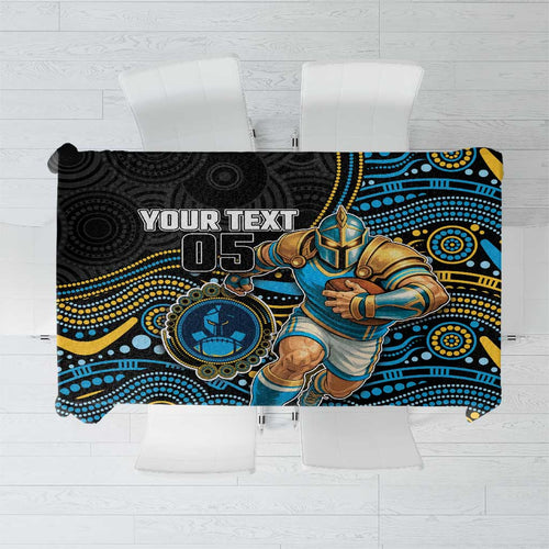 Custom Titans Tablecloth Knight Mascot With Aboriginal Indigenous
