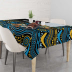 Custom Titans Tablecloth Knight Mascot With Aboriginal Indigenous