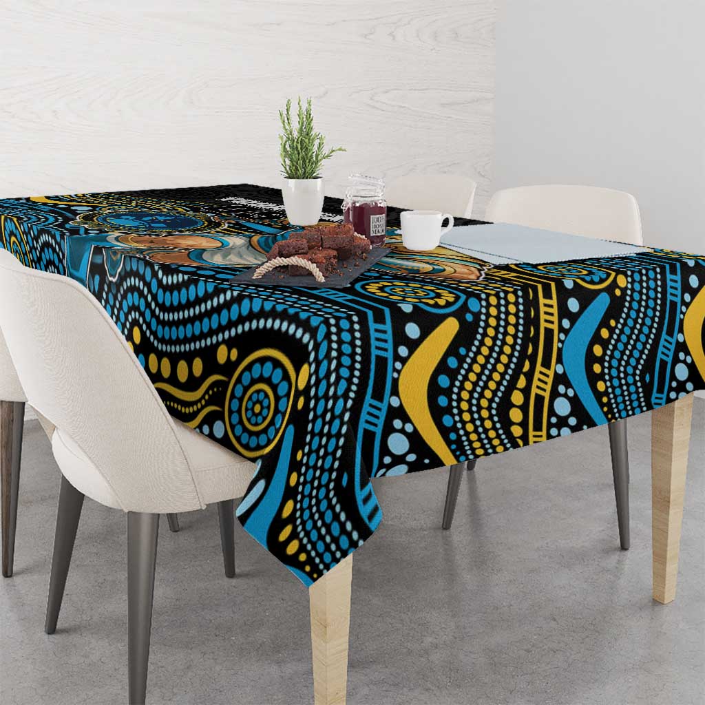 Custom Titans Tablecloth Knight Mascot With Aboriginal Indigenous