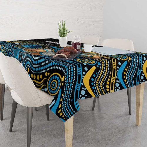 Custom Titans Tablecloth Knight Mascot With Aboriginal Indigenous