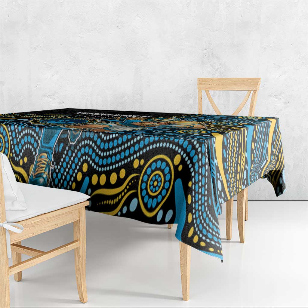 Custom Titans Tablecloth Knight Mascot With Aboriginal Indigenous