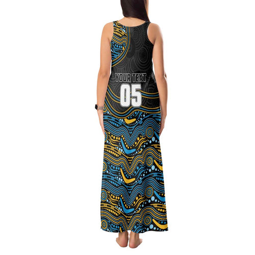 Custom Titans Tank Maxi Dress Knight Mascot With Aboriginal Indigenous