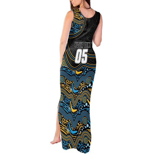 Custom Titans Tank Maxi Dress Knight Mascot With Aboriginal Indigenous