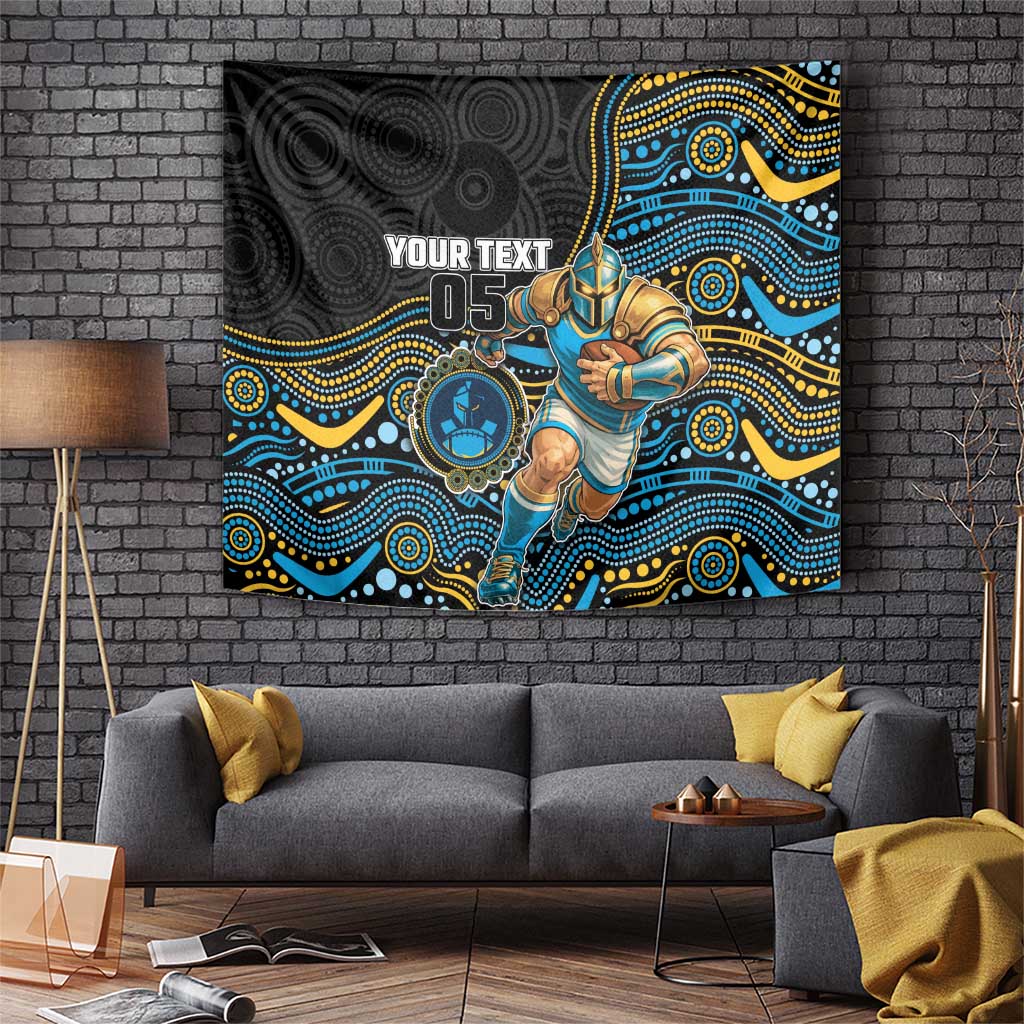 Custom Titans Tapestry Knight Mascot With Aboriginal Indigenous