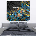 Custom Titans Tapestry Knight Mascot With Aboriginal Indigenous