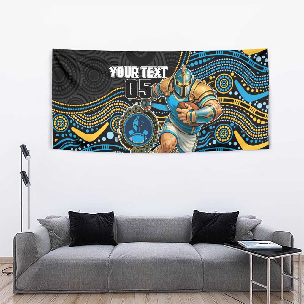 Custom Titans Tapestry Knight Mascot With Aboriginal Indigenous
