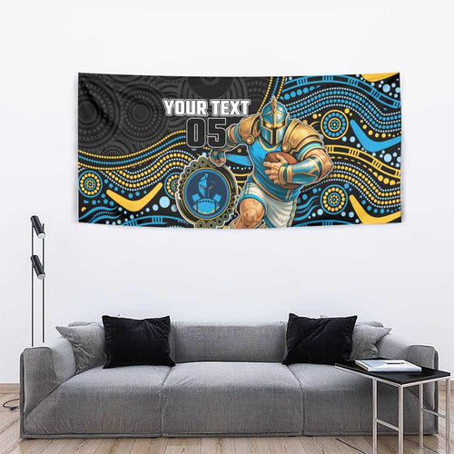 Custom Titans Tapestry Knight Mascot With Aboriginal Indigenous