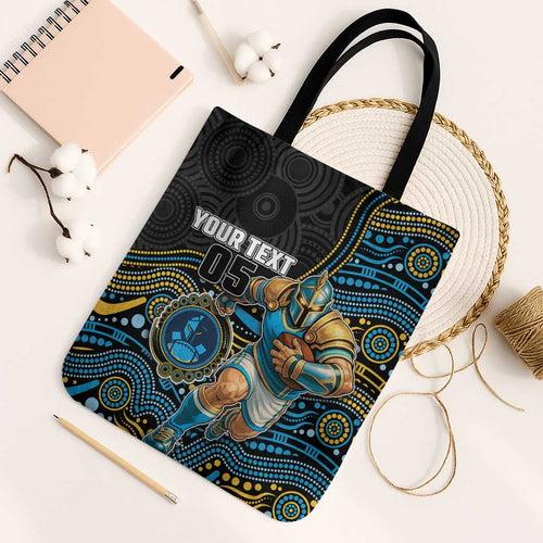Custom Titans Tote Bag Knight Mascot With Aboriginal Indigenous