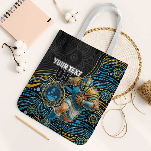 Custom Titans Tote Bag Knight Mascot With Aboriginal Indigenous