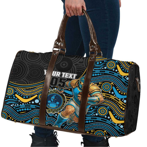 Custom Titans Travel Bag Knight Mascot With Aboriginal Indigenous