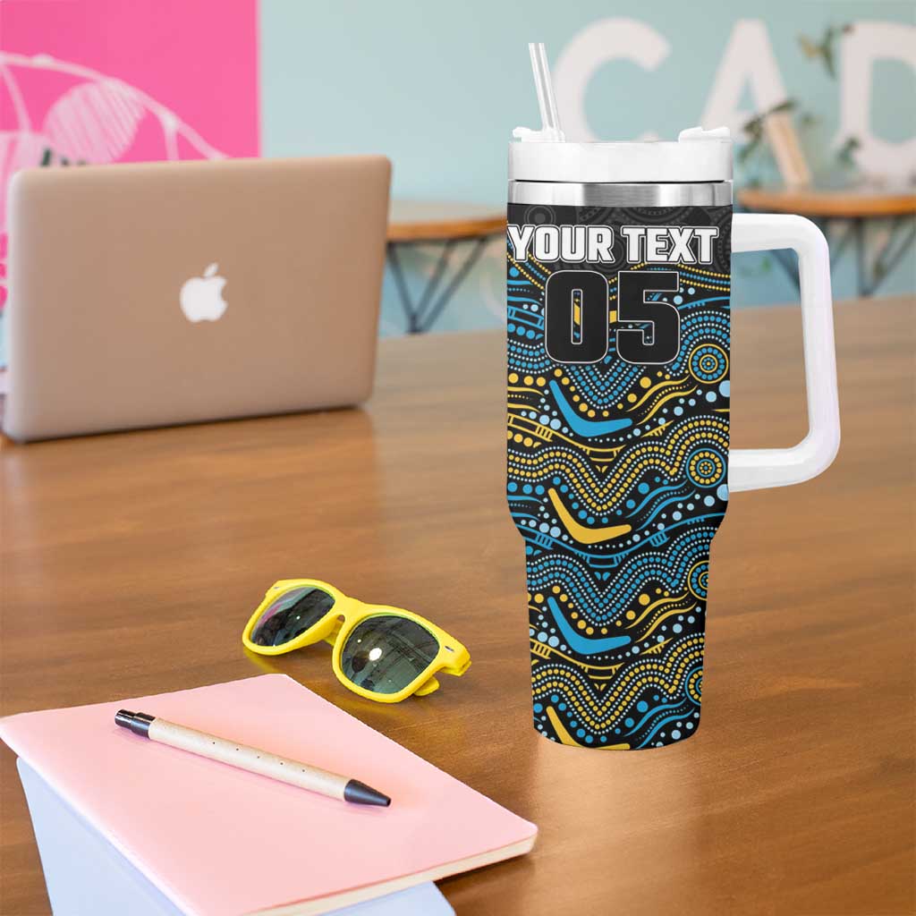 Custom Titans Tumbler With Handle Knight Mascot With Aboriginal Indigenous