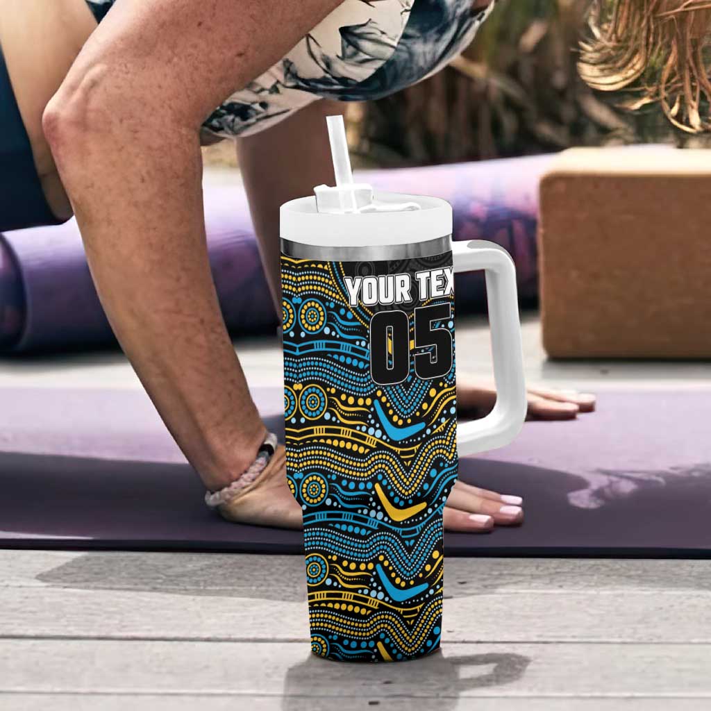 Custom Titans Tumbler With Handle Knight Mascot With Aboriginal Indigenous