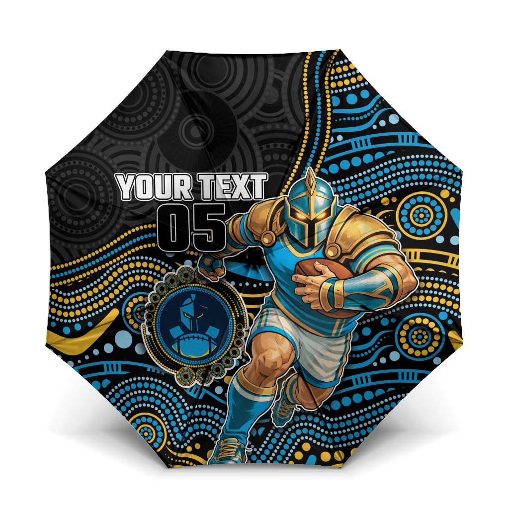 Custom Titans Umbrella Knight Mascot With Aboriginal Indigenous