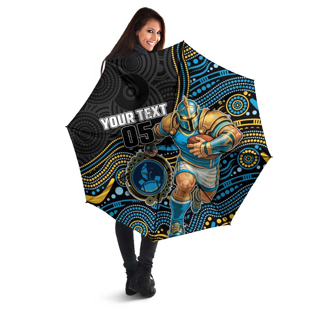 Custom Titans Umbrella Knight Mascot With Aboriginal Indigenous