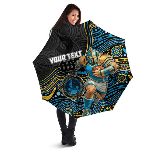 Custom Titans Umbrella Knight Mascot With Aboriginal Indigenous