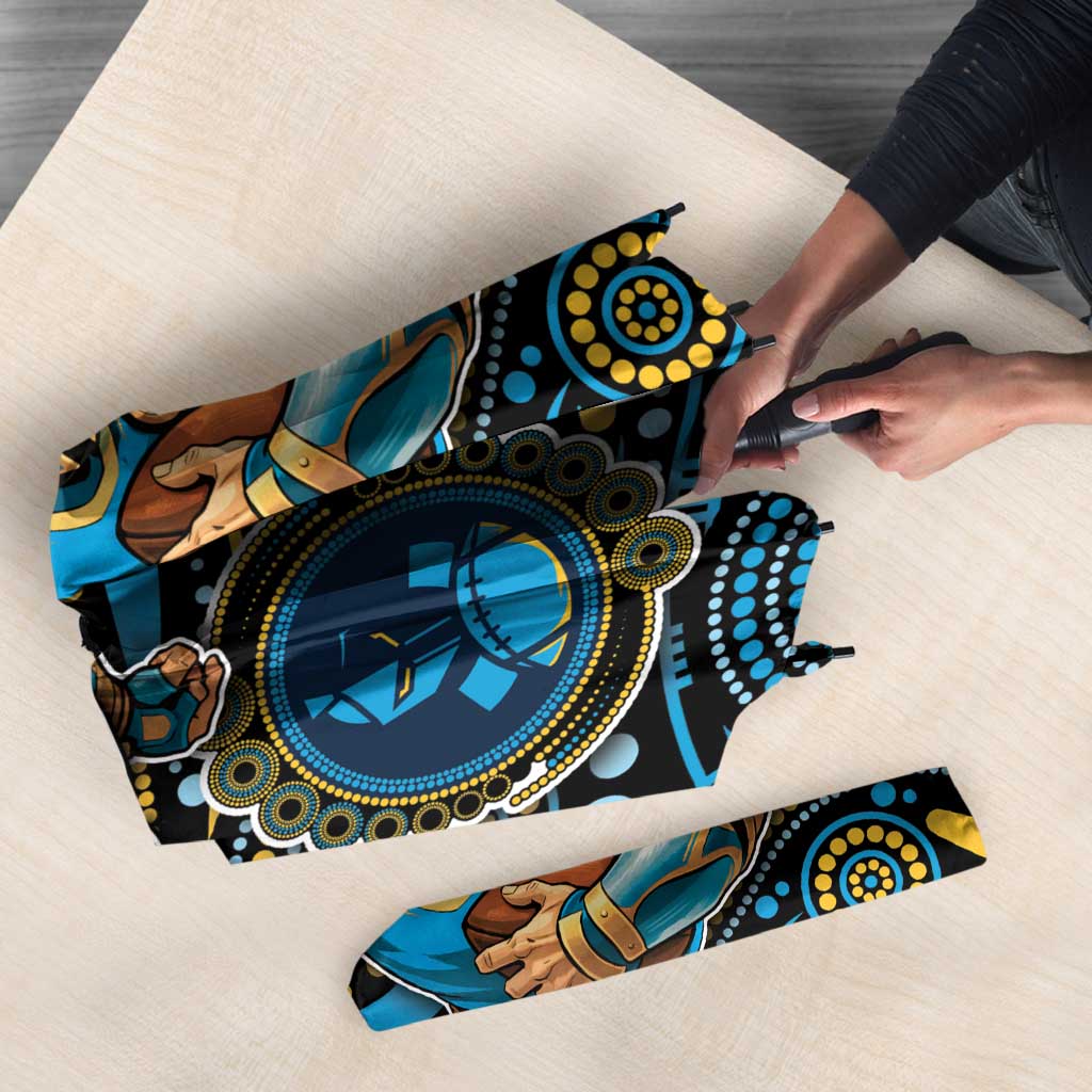 Custom Titans Umbrella Knight Mascot With Aboriginal Indigenous