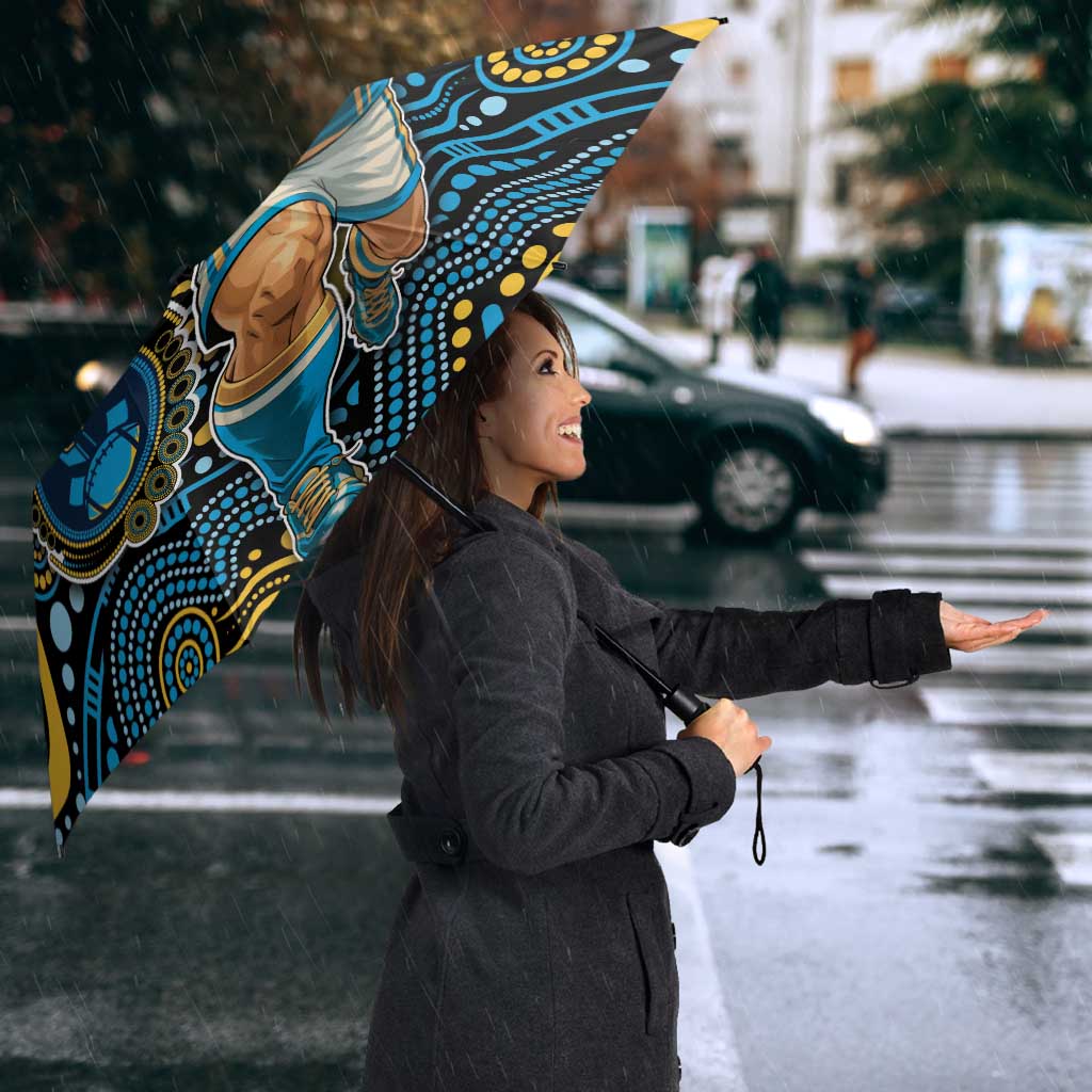 Custom Titans Umbrella Knight Mascot With Aboriginal Indigenous