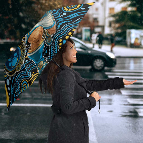 Custom Titans Umbrella Knight Mascot With Aboriginal Indigenous