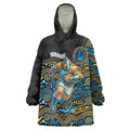 Custom Titans Wearable Blanket Hoodie Knight Mascot With Aboriginal Indigenous