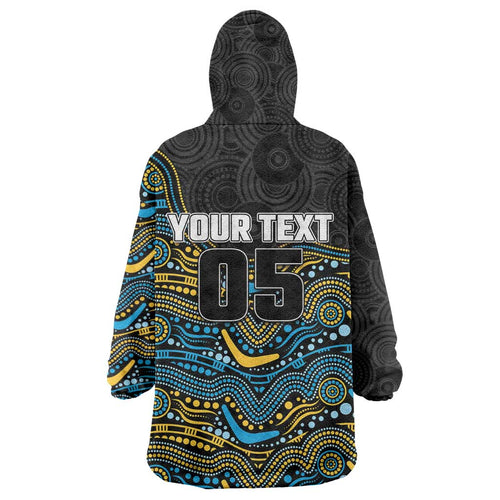 Custom Titans Wearable Blanket Hoodie Knight Mascot With Aboriginal Indigenous