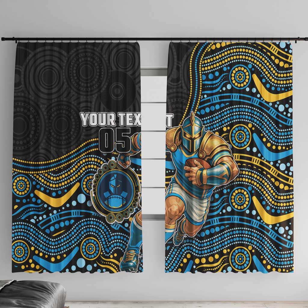 Custom Titans Window Curtain Knight Mascot With Aboriginal Indigenous