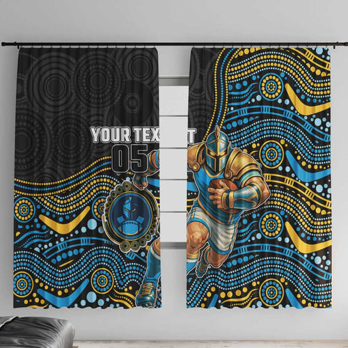 Custom Titans Window Curtain Knight Mascot With Aboriginal Indigenous