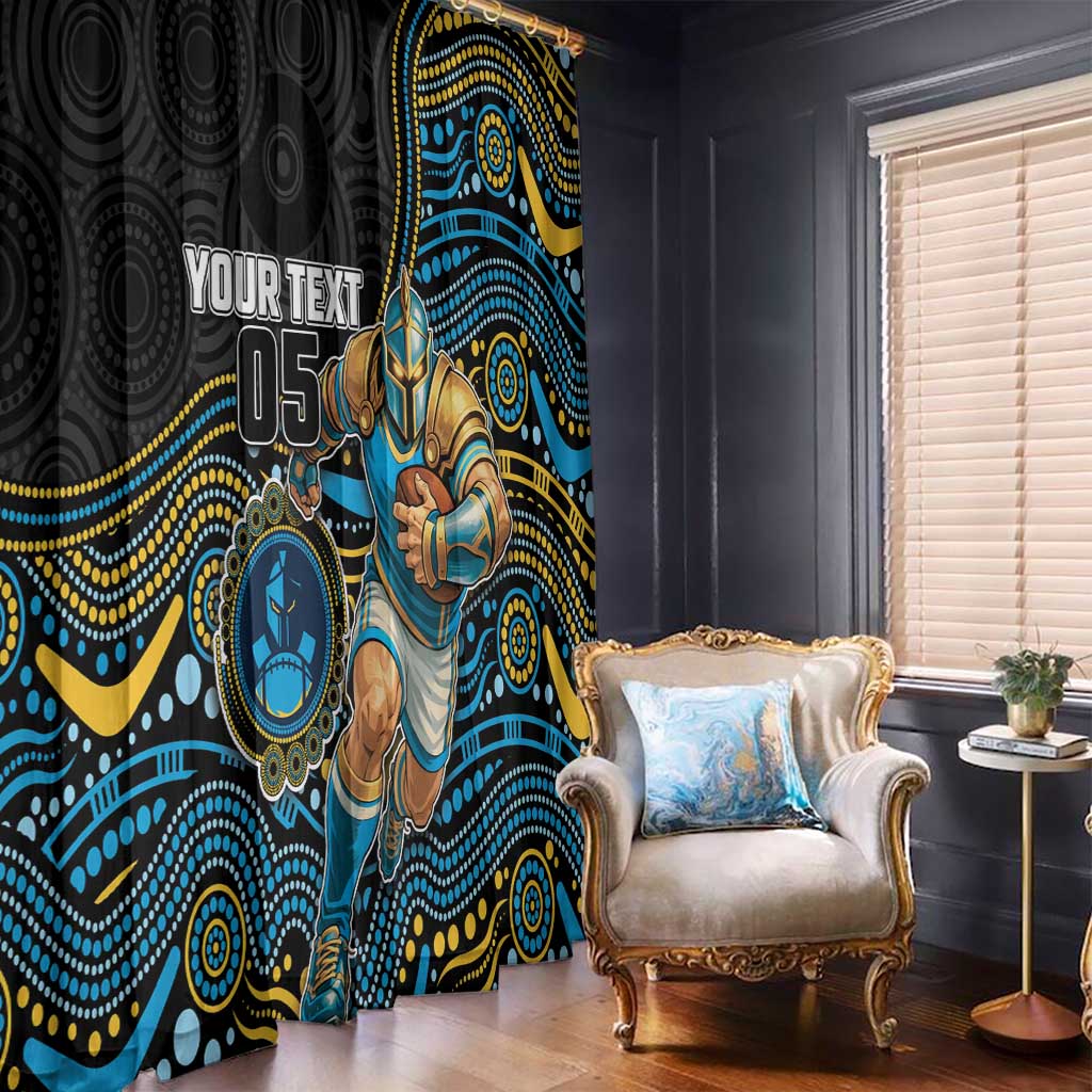 Custom Titans Window Curtain Knight Mascot With Aboriginal Indigenous