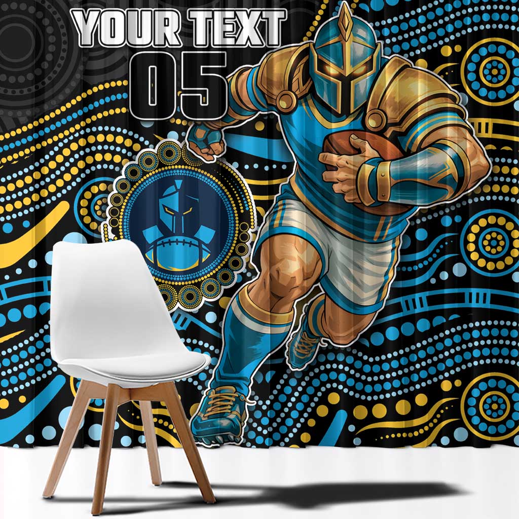Custom Titans Window Curtain Knight Mascot With Aboriginal Indigenous