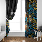 Custom Titans Window Curtain Knight Mascot With Aboriginal Indigenous