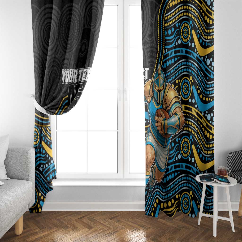 Custom Titans Window Curtain Knight Mascot With Aboriginal Indigenous