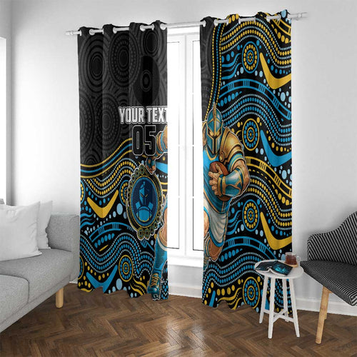 Custom Titans Window Curtain Knight Mascot With Aboriginal Indigenous