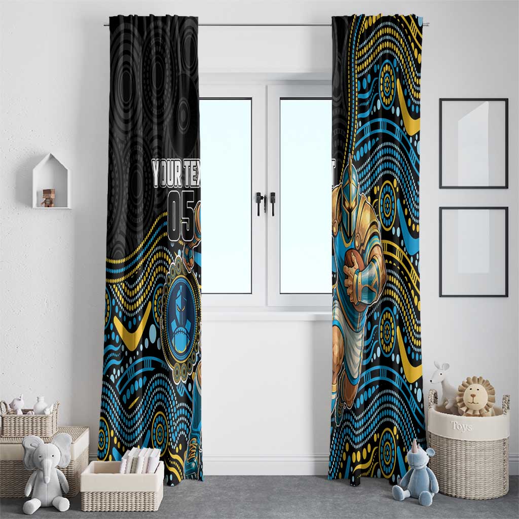 Custom Titans Window Curtain Knight Mascot With Aboriginal Indigenous