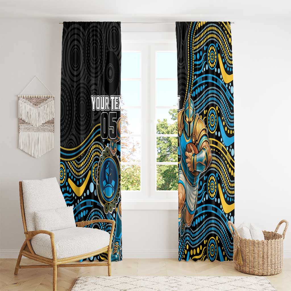 Custom Titans Window Curtain Knight Mascot With Aboriginal Indigenous