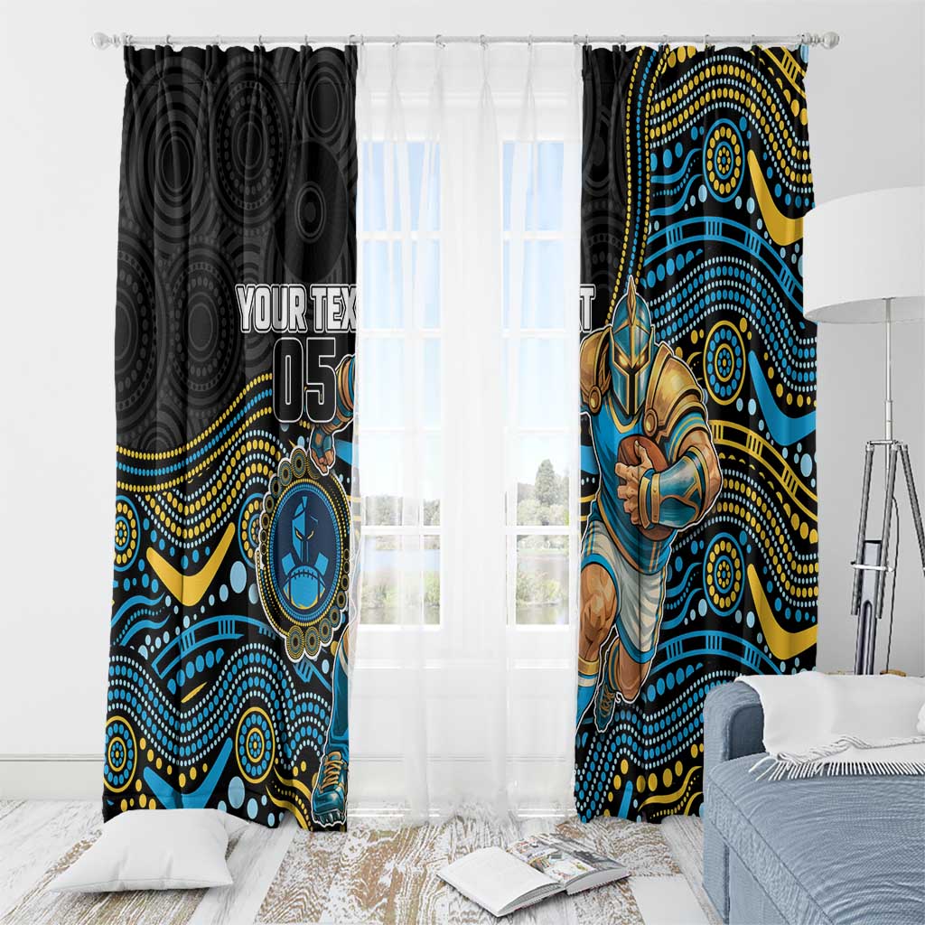 Custom Titans Window Curtain Knight Mascot With Aboriginal Indigenous