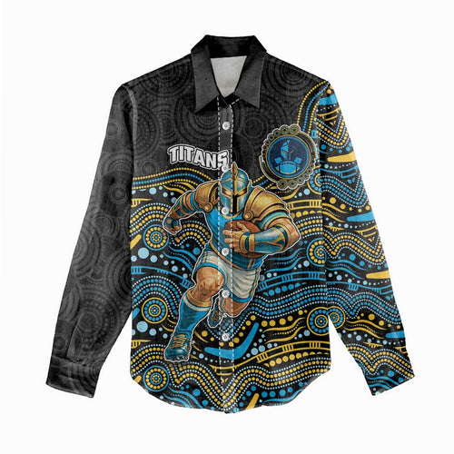 Custom Titans Women Casual Shirt Knight Mascot With Aboriginal Indigenous