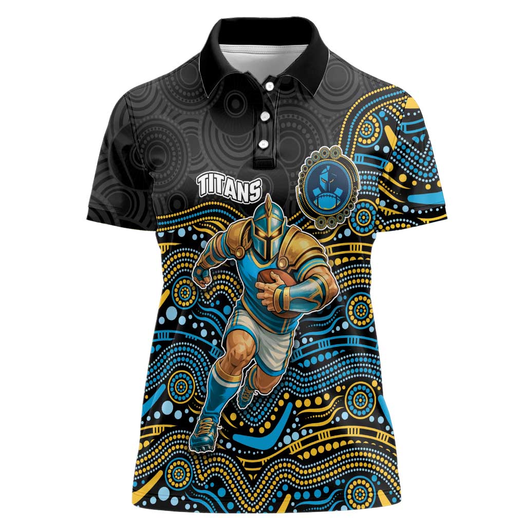 Custom Titans Women Polo Shirt Knight Mascot With Aboriginal Indigenous