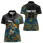 Custom Titans Women Polo Shirt Knight Mascot With Aboriginal Indigenous