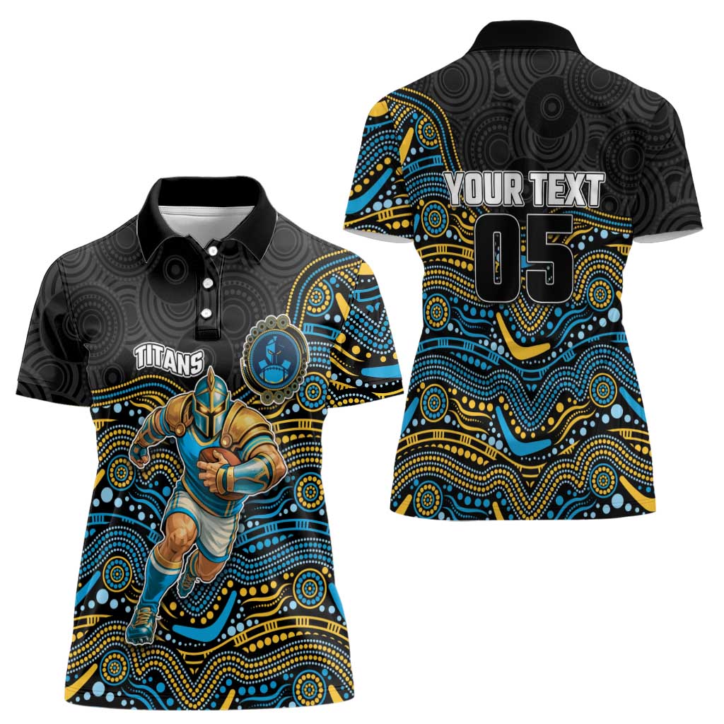 Custom Titans Women Polo Shirt Knight Mascot With Aboriginal Indigenous
