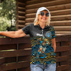 Custom Titans Women Polo Shirt Knight Mascot With Aboriginal Indigenous