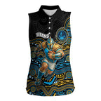 Custom Titans Women Sleeveless Polo Shirt Knight Mascot With Aboriginal Indigenous